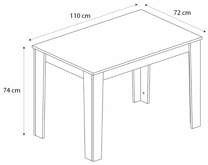 Τραπέζι Darlen Megapap χρώμα ανθρακί - sapphire oak 110x72x74εκ. - GP042-0212,2