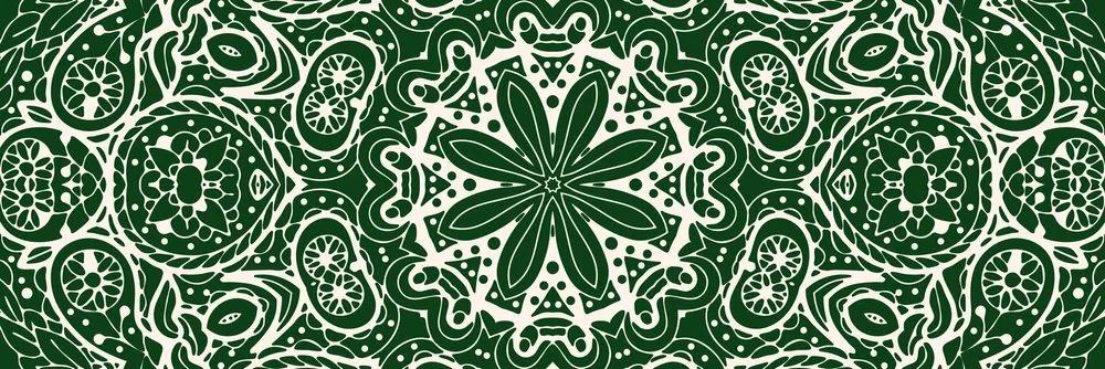 Εικόνα λευκό Mandala σε πράσινο φόντο