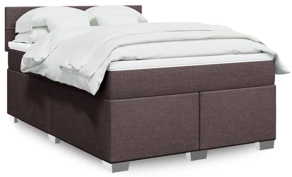 ΚΡΕΒΑΤΙ BOXSPRING ΜΕ ΣΤΡΩΜΑ ΣΚΟΥΡΟ ΚΑΦΕ 160X200 ΕΚ ΥΦΑΣΜΑΤΙΝΟ 3288242