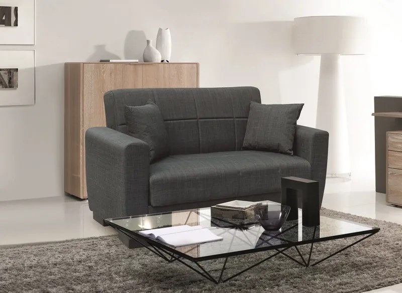 ANIMA DARK GREY ΥΦΑΣΜΑ 2ΘΕΣΙΟΣ ΚΑΝΑΠΕΣ/ΚΡΕΒΑΤΙ ΜΕ ΑΠΟΘ.ΧΩΡΟ 150Χ80Χ75εκ. ZITA PLUS 150Χ80Χ75εκ. ΚΡΕΒ.125Χ100