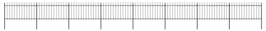 Κάγκελα Περίφραξης με Λόγχες Μαύρα 13,6 x 1 μ. από Χάλυβα