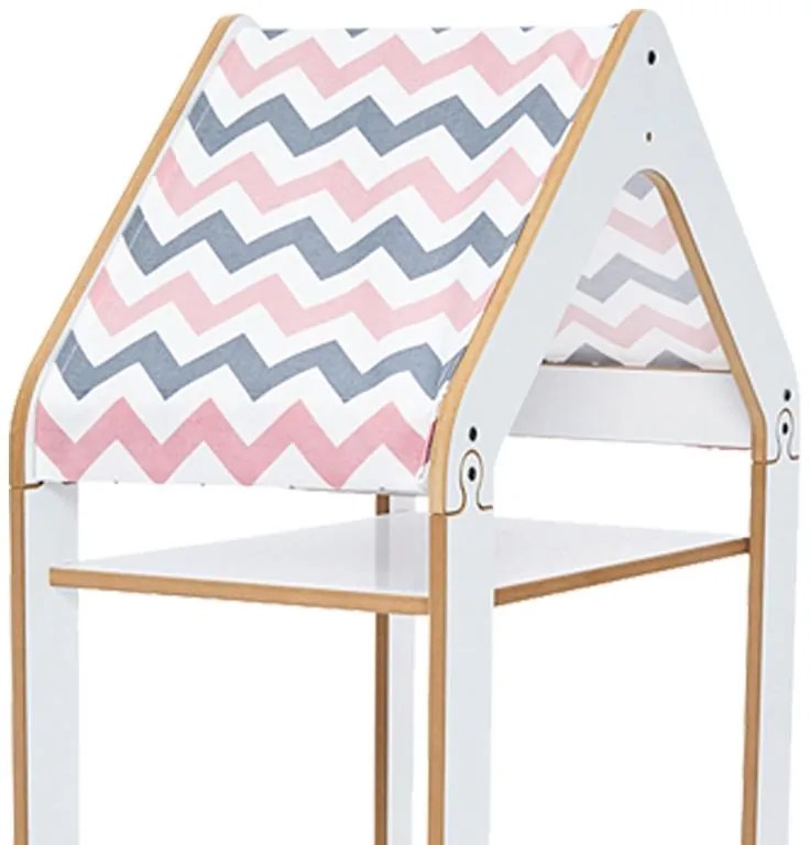 Ραφιέρα Montessori Zoilen I λευκό-ροζ mdf 50x30x100εκ 50x30x100 εκ.