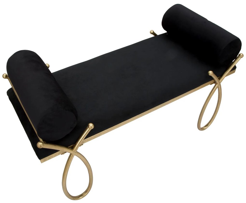 Ταμπουρέ Μαύρο/Χρυσό RIBBON 49x112.5x53