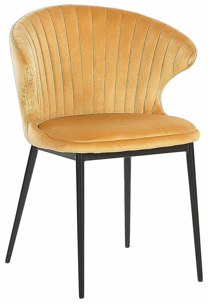 Καρέκλα Berwyn 1617, Κίτρινο, Μαύρο, 81x59x50cm, 9 kg, Ταπισερί, Μεταλλικά | Epipla1.gr