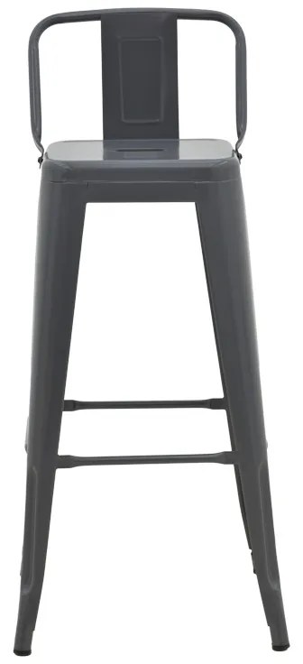 Σκαμπό μπαρ με πλάτη Utopia pakoworld μέταλλο σε ανθρακί απόχρωση 42x42x97εκ