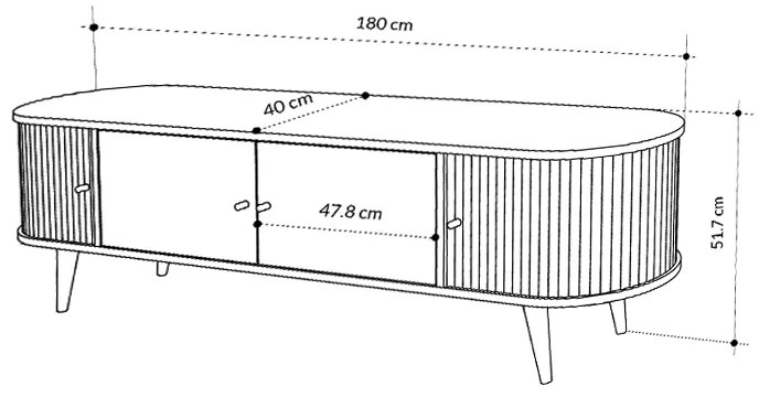 Έπιπλο τηλεόρασης Gentle Megapap χρώμα sapphire oak 180x40x52εκ. - GP037-0202,1