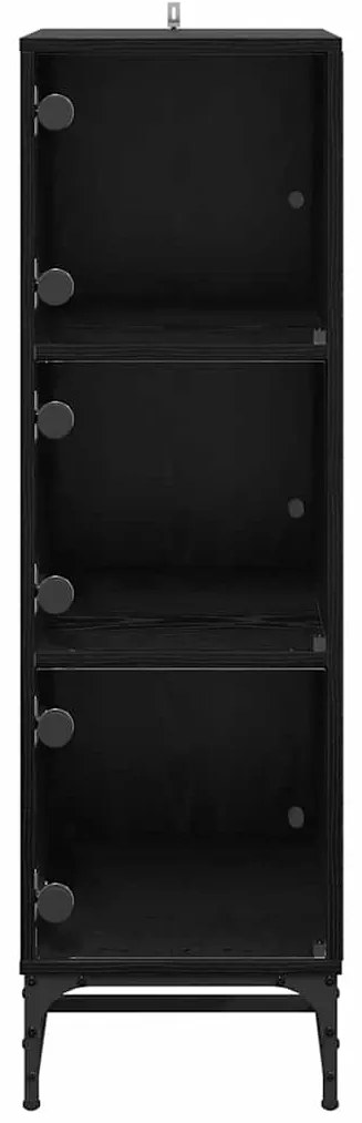 vidaXL Highboard Μαύρη δρυς 35 x 37 x 117 εκ. Επεξεργασμένο ξύλο