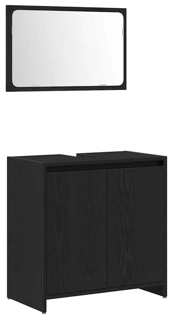 vidaXL Ντουλάπα Μπάνιου Μαύρη Οξυά 60 x 33 x 61 εκ Επεξεργασμένο ξύλο