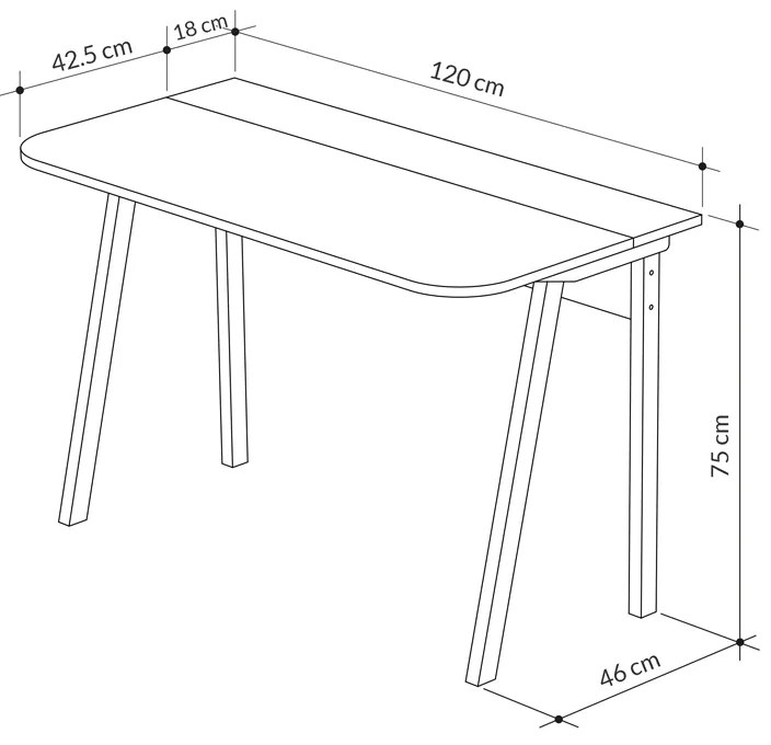 Γραφείο εργασίας Luton Megapap χρώμα φυσικό οξιάς 120x60x75εκ. - GP037-0029,3