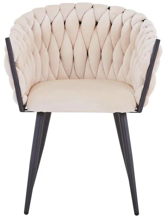 Καρέκλα Vivian μπεζ βελούδο-πόδι μαύρο μέταλλο 61x55x80εκ 2αδα 61x55x80 εκ.