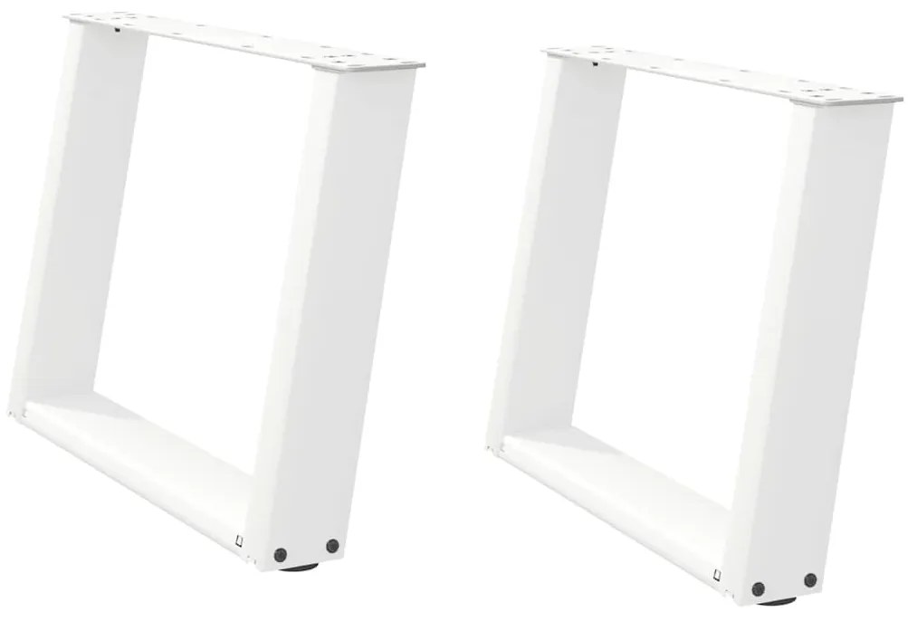 vidaXL Πόδια Τραπεζιού Σαλονιού σε Σχήμα U 2 τεμ. Λευκά 70x(42-43) εκ. Ατσάλι