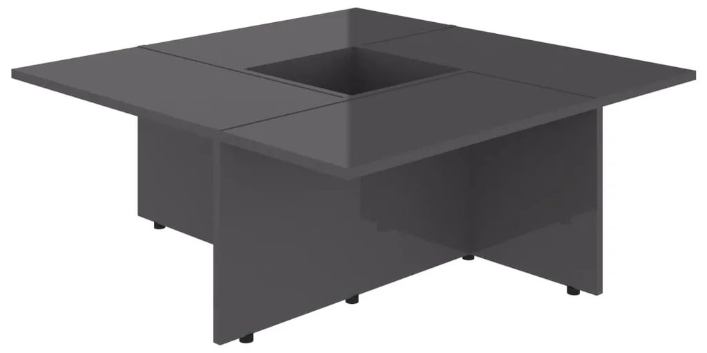 vidaXL Τραπεζάκι Σαλονιού Γυαλιστερό Γκρι 79,5x79,5x30 εκ. Επεξ. Ξύλο
