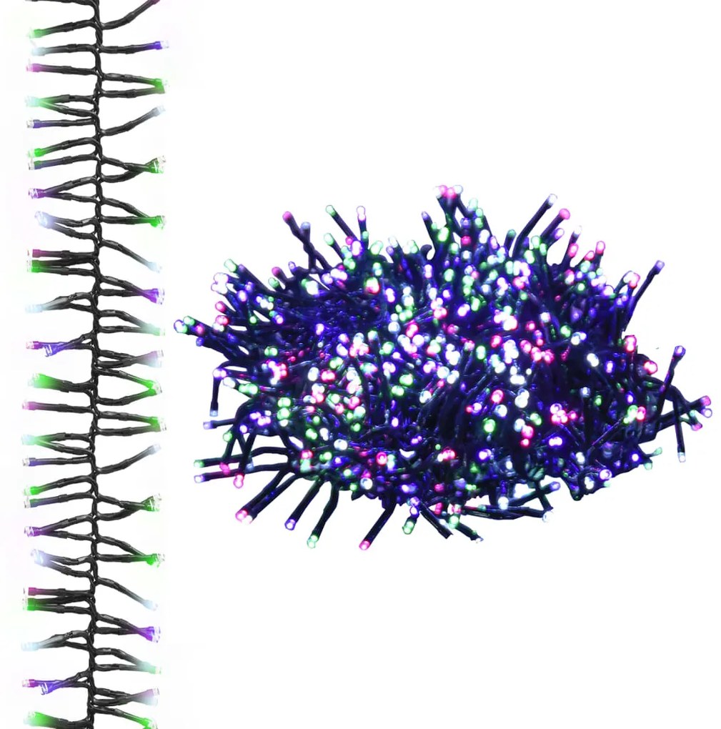 vidaXL Φωτάκια Cluster με 1000 LED Παστέλ Πολύχρωμα 11 μ. από PVC