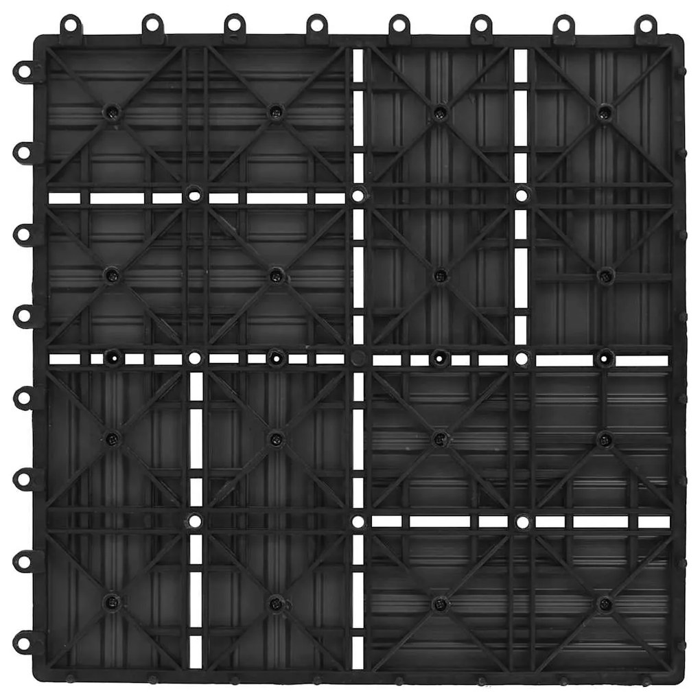 vidaXL Πλακάκια Deck 11 τεμ. Μαύρα 30 x 30 εκ. 1 μ² από WPC