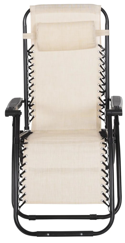 Καρέκλα - Πολυθρόνα RELAX COMPANION C5095.12 Μαύρο Μέταλλο με Μπέζ Textiline 67x145x110Υεκ. 2αδα 67x145x110 εκ.
