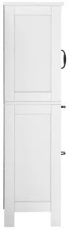 VEVOR Wooden Bathroom Floor Cabinet Storage 2 Drawers and Adjustable Shelf White