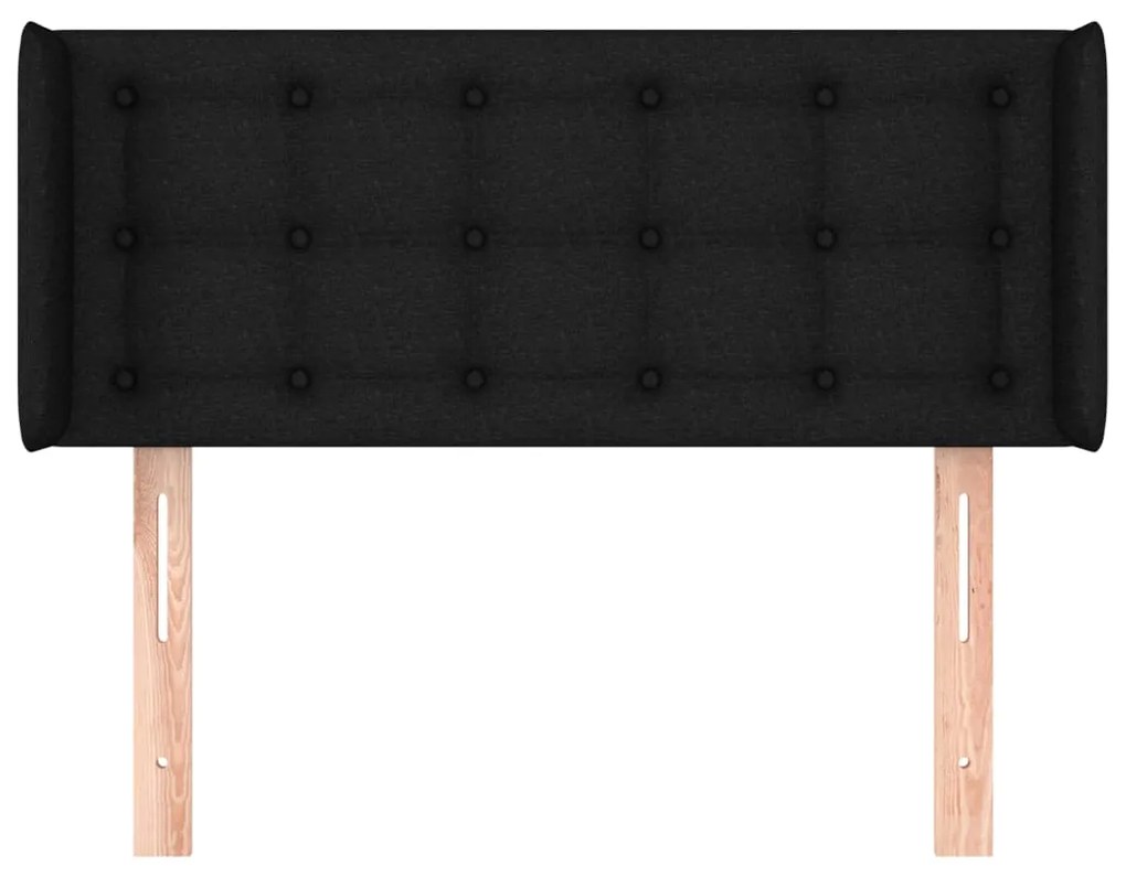 Κεφαλάρι με Πτερύγια Μαύρο 83x16x78/88 εκ. Υφασμάτινο 3119178