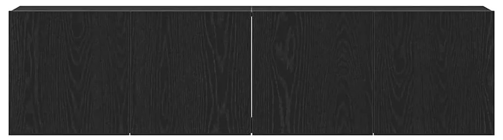 vidaXL Ντουλάπια Τηλεόρασης 2 τεμ. Μαύρο Δρυς 160x30x41 εκ. από Τεχνητό Ξύλο