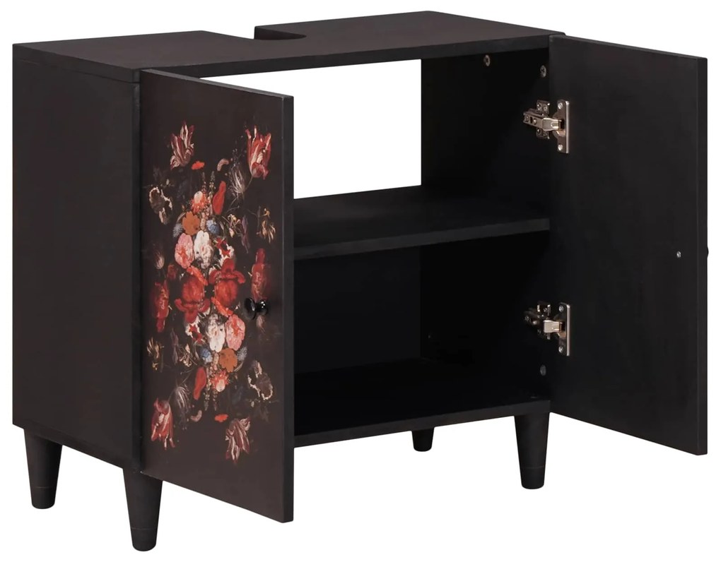 vidaXL Ντουλάπι νιπτήρα Πολύχρωμο 62 x 33 x 58 εκ. Στερεό ξύλο μάνγκο