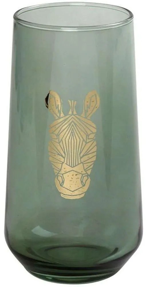 Ποτήρι Νερού Jungle Zebra RAB612K6 7,8x14,8cm 470ml Green-Gold Espiel Glass