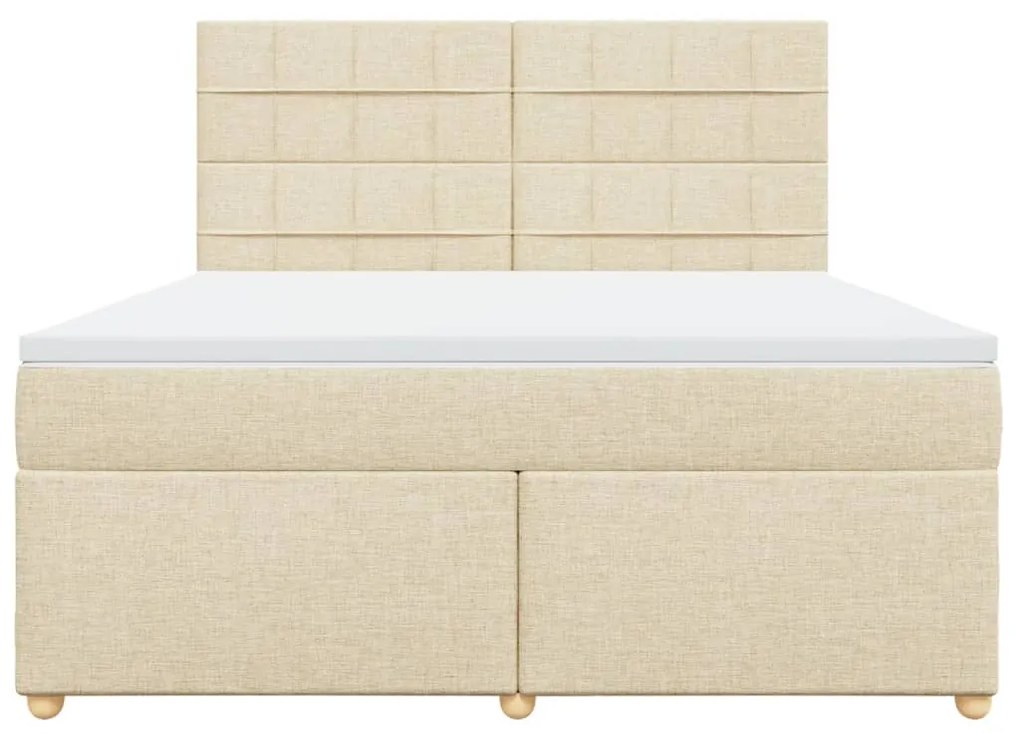 ΚΡΕΒΑΤΙ BOXSPRING ΜΕ ΣΤΡΩΜΑ ΚΡΕΜ 180X200 ΕΚ. ΥΦΑΣΜΑΤΙΝΟ 3291364