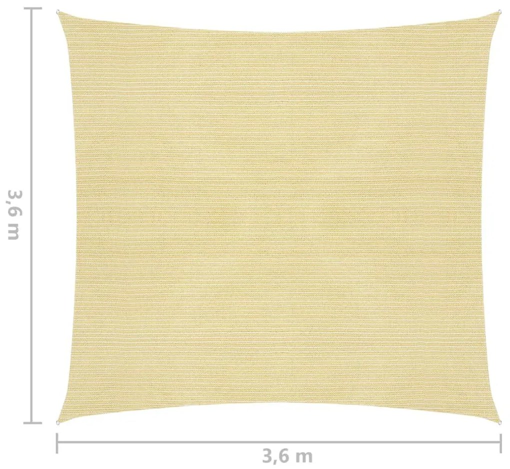 vidaXL Πανί Σκίασης Τετράγωνο Μπεζ 3,6 x 3,6 μ. από HDPE