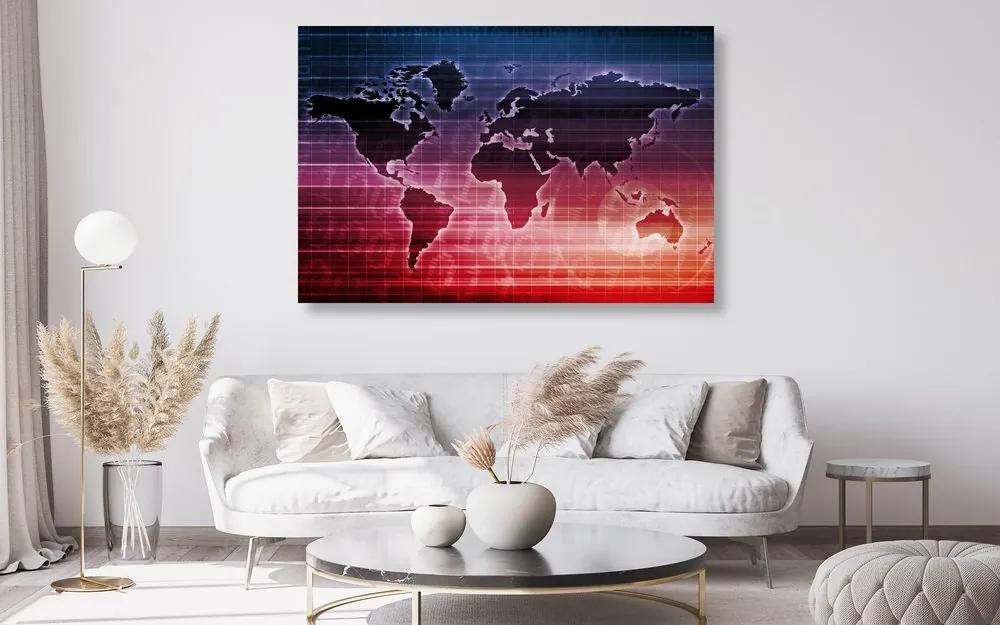 Εικόνα στον παγκόσμιο χάρτη φελλού με ενδιαφέρον φόντο - 120x80  flags