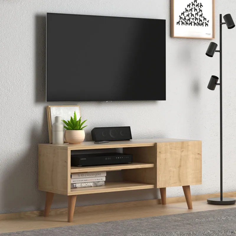 Έπιπλο τηλεόρασης Porto Megapap από μελαμίνη χρώμα oak 90x32x42εκ. - Μελαμίνη - GP022-0024,3