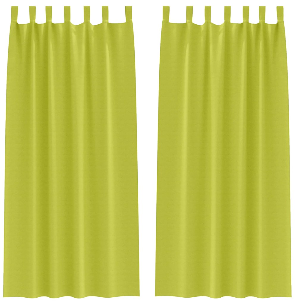 vidaXL Κουρτίνες με κουρτίνες 2 pcs Λαχανί 260 x 140 εκ. Πολυεστέρας