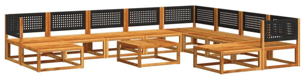 vidaXL Σετ Καναπέδων Κήπου 11 Τεμαχίων με Μαξιλάρια από Ξύλο Ακακίας και Ρατάν
