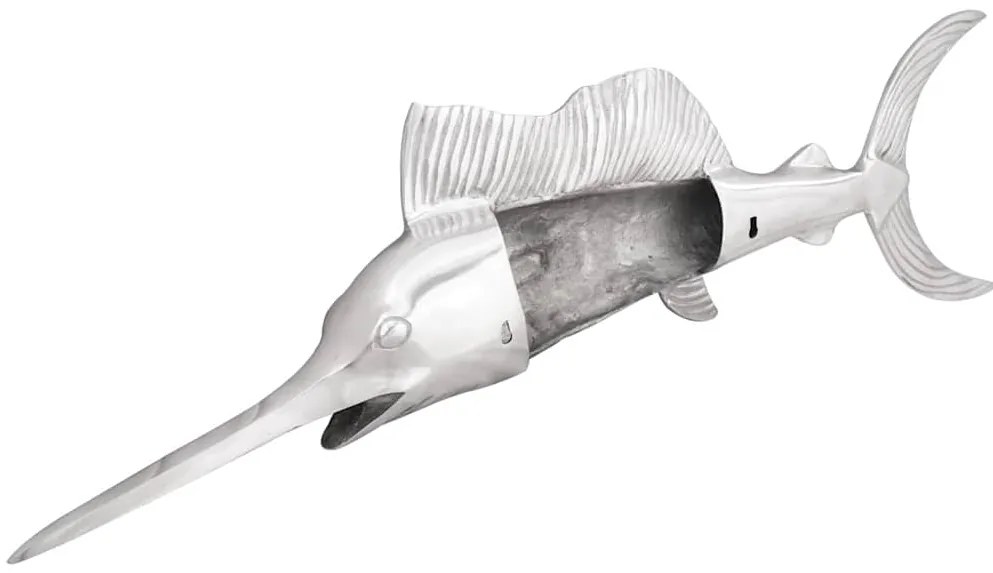 vidaXL Γλυπτική Ασημί 91 x 8 x 26 εκ Αλουμίνιο