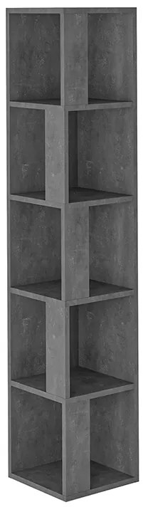 Βιβλιοθήκη γωνιακή Piano Megapap χρώμα γκρι ρετρό 31,4x31,4x158,9εκ.