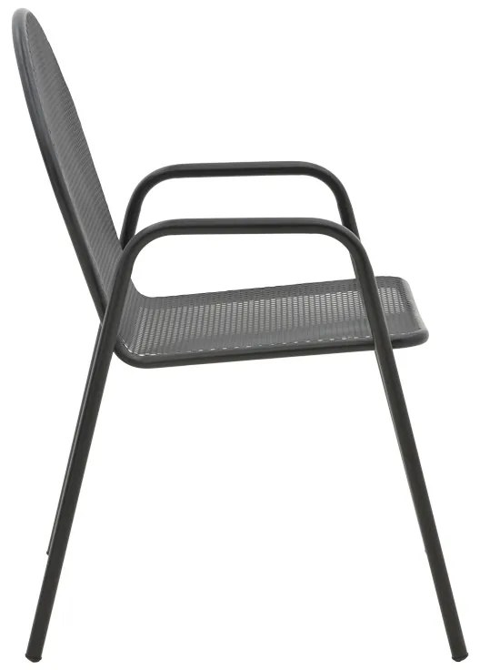 Τραπεζαρία Watson-Tarete pakoworld σετ 3τεμ μέταλλο σε μαύρη απόχρωση - 200-001131