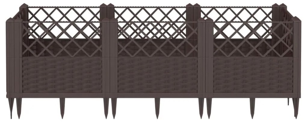 Ζαρντινιέρα με Πασσάλους Καφέ 123,5x43,5x43,5εκ. Πολυπροπυλένιο - Καφέ