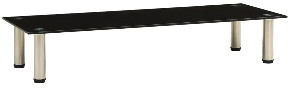 vidaXL Βάση Τηλεόρασης Μαύρη 100 x 35 x 17 εκ. από Ψημένο Γυαλί