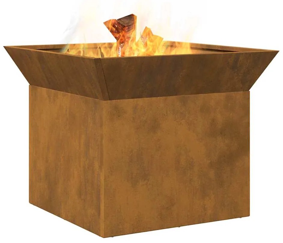 vidaXL Φωτιά Σκ rusty 50 x 50 x 40 cm Ατσάλι σκληρυθέν στον αέρα