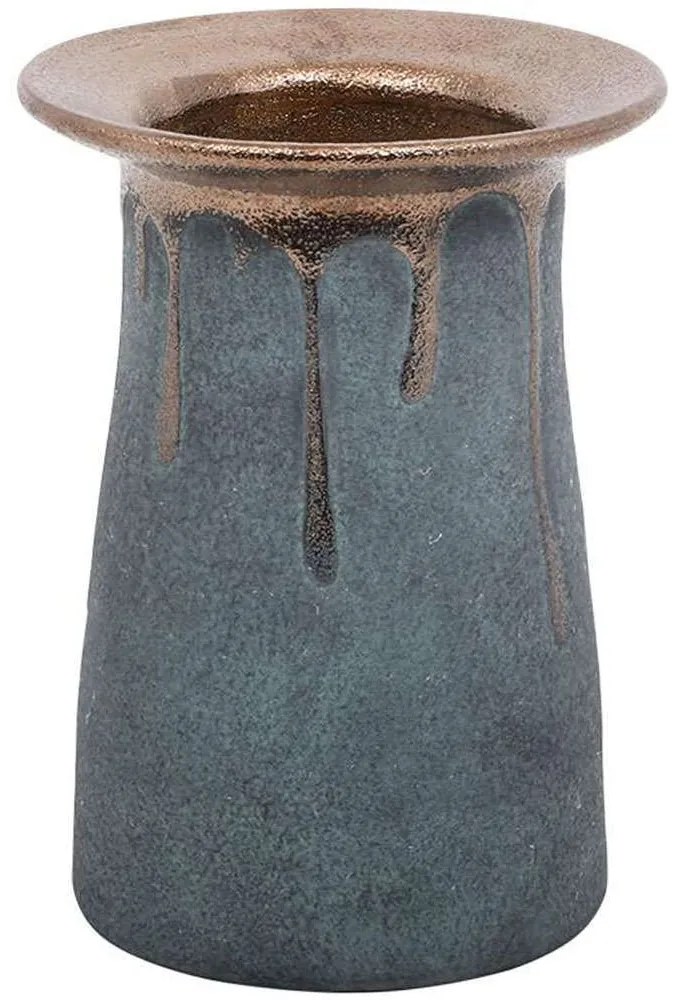 Βάζο 0046-124-003 15x21cm Blue-Bronze Κεραμικό