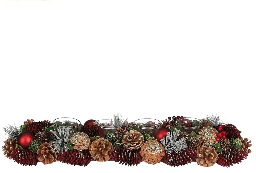 Χριστουγεννιάτικο Κηροπήγιο Για Ρεσώ 4 Θέσεων (54x16.5x10) Edelman Eton Red 1180498