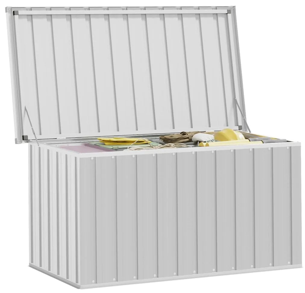vidaXL Μπαούλο Αποθήκευσης Κήπου Γκρι 129 x 67 x 65 εκ.