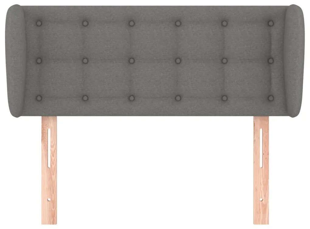 Κεφαλάρι με Πτερύγια Σκούρο Γκρι 103x23x78/88 εκ. Υφασμάτινο 3117569