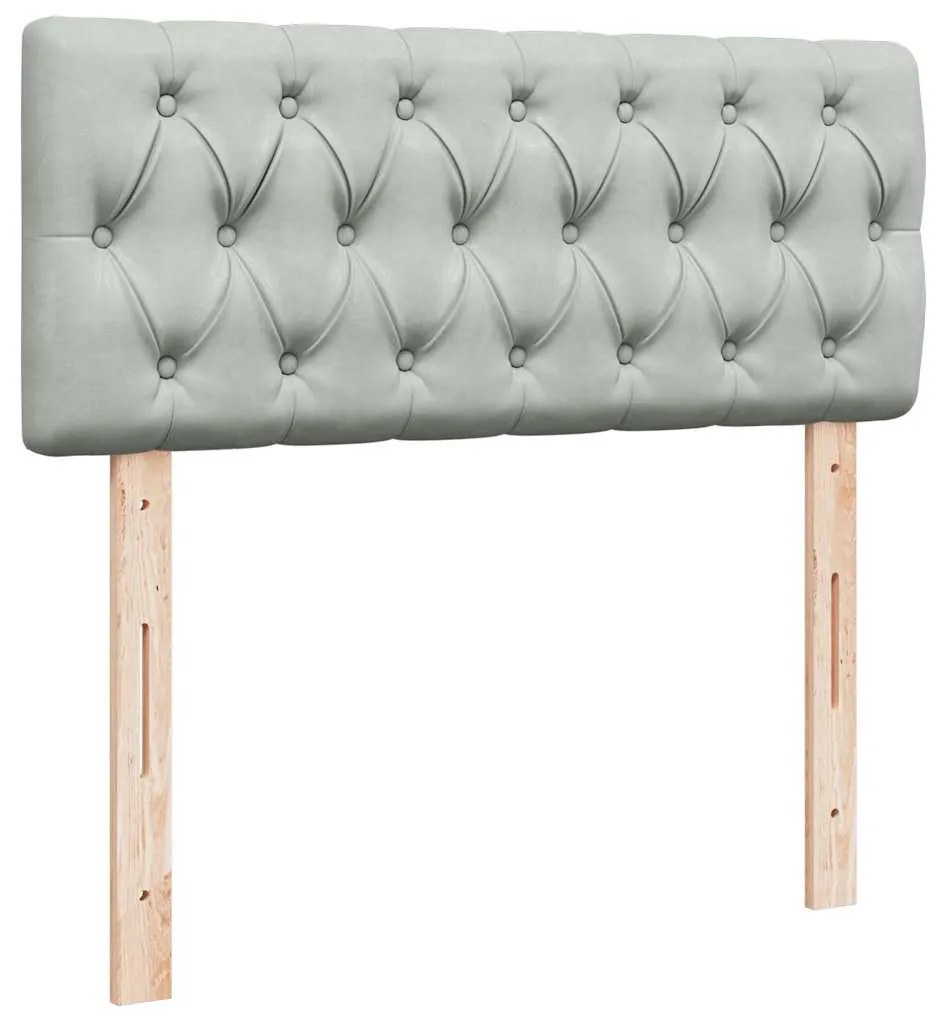 vidaXL Κρεβάτι Boxspring με Στρώμα Ανοιχτό Γκρι 120x190 εκ. Βελούδινο