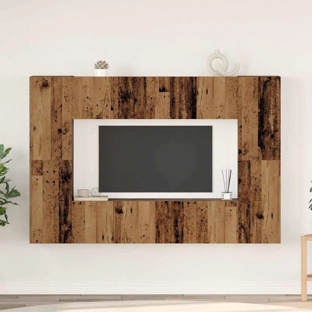 vidaXL Σετ επίπλου τηλεόρασης 8 pcs Παλαιό ξύλο 60 x 30 x 30 cm
