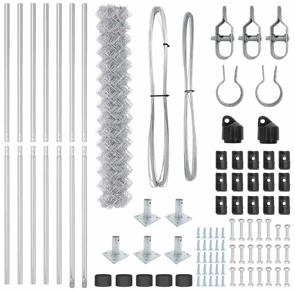 vidaXL Στύλος Περιφράξεων Ασημί 10 x 1,4 μ (60 x 60 χιλιοστά πλέγμα)