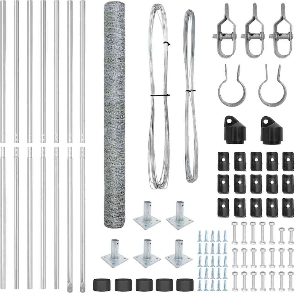 vidaXL Στύλος Περιφράξεων Ασημί