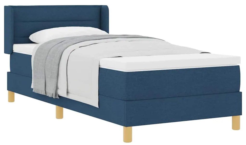 vidaXL Κρεβάτι με Ελατήρια με στρώμα Μπλε 90 x 200 cm ύφασμα