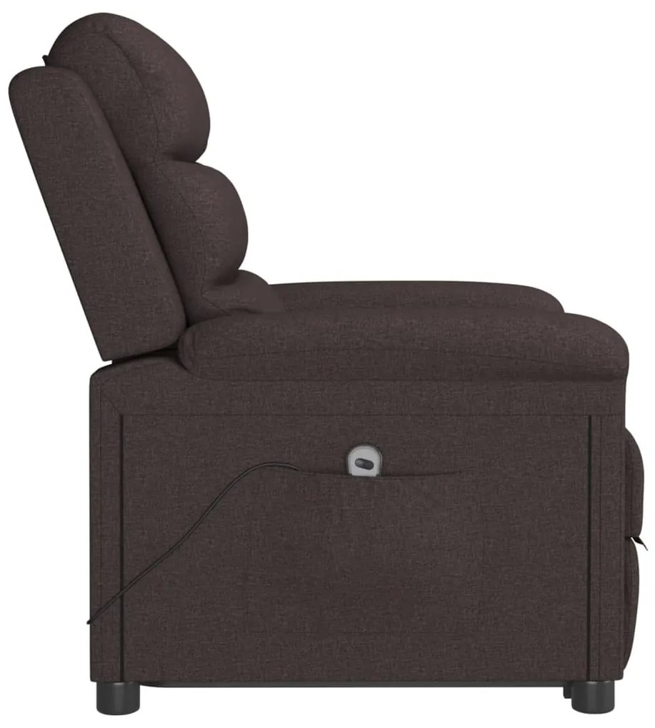 vidaXL Πολυθρόνα με Ανύψωση Σκούρο Καφέ Υφασμάτινη