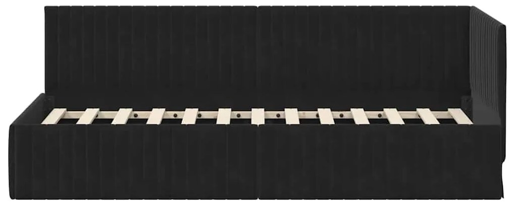 vidaXL Κρεβάτι Γωνίας με κεφαλάρι Μαύρο 80 x 200 cm Βελούδο