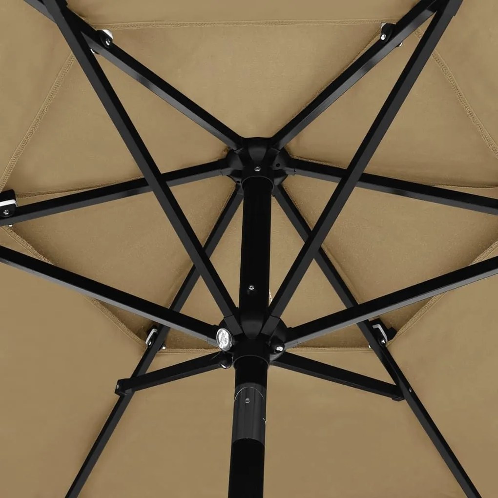 Ομπρέλα 3 Επιπέδων Taupe 2,5 μ. με Ιστό Αλουμινίου - Μπεζ-Γκρι