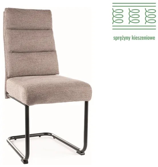 KRZESŁO BERRY BREGO CZARNY STELAŻ / BEŻ 34 DIOMMI-80-3220