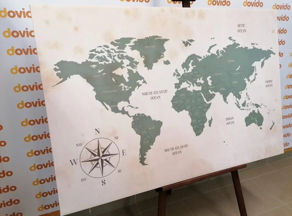 Εικόνα στο φελλό ενός αξιοπρεπούς παγκόσμιου χάρτη - 90x60  color mix